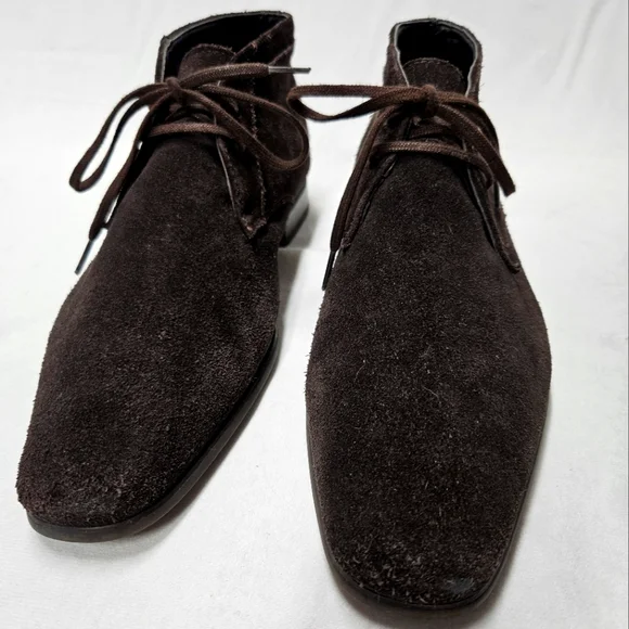 Calvin Klein Nowles Chukka Boots Mens 9 Black Suede Lace Up Sneakers (READ) Calvin Klein Suede Lace Up Boots for Men for Sale | Shop New  main image 3